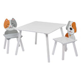 Mobilier pour enfants moderne, développé pour accueillir confortablement deux enfants avec des chaises assorties.