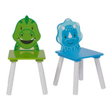 Dinosaurbord og 2 stoler for barn | Supersøte dinosaurdesign på stoler