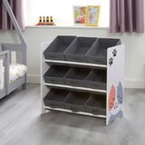 Kids will absolutely love Little Helper's Cat and Dog 9 Bin toy storage unit.