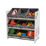 The storage boxes can also be stored flat or at a display angle