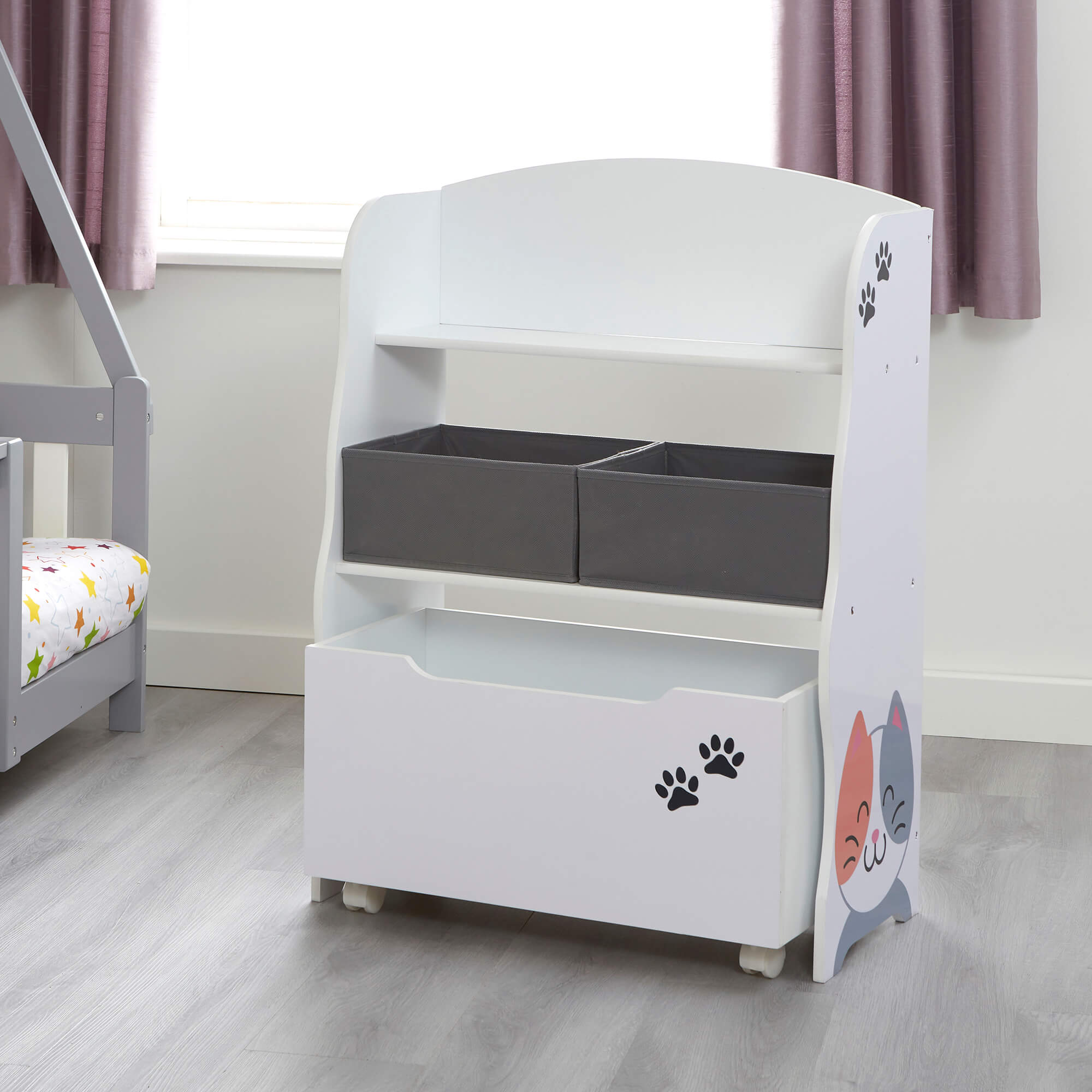 Childrenswooden Bookcase & Toy Storage Unit | Rollout Drawer & Boxes –  Www.Littlehelper.Co.Uk
