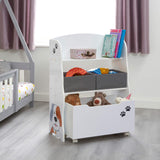 Introducing Little Helper's Cat and Dog Storage Unit with Toy Box, an ideal storage solution for your children to store their books and toys. 