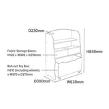 Wooden Bookcase & Toy Storage Unit dimensions H84 x W63 x D30cm