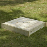 This FSC certified 100% natural sandpit comes with a lid and seating for little bottoms and takes 60kg sand