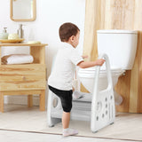 Ten gruby stołek ze schodkiem jest idealny do nauki korzystania z toalety, mycia zębów, siedzenia i nie tylko