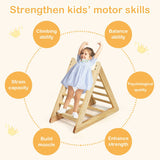مونتيسوري بيكلر الطبيعي مثلث الصنوبر البيئي | إطار تسلق خشبي للأطفال الصغار | إطارات التسلق