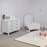 The cot bed has 2 fixed ends, giving your child the grown up bed they deserved when newborn turns to toddler.
