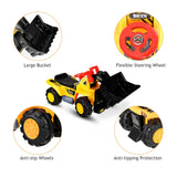 Kids Ride-On Toy Bulldozer | Push Along Digger | Toy Horn and Storage Seat