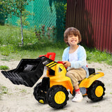 Kids Ride-On Toy Bulldozer | Push Along Digger | Toy Horn and Storage Seat