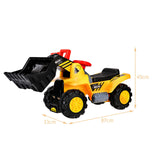 Kids Ride-On Toy Bulldozer | Push Along Digger | Toy Horn and Storage Seat