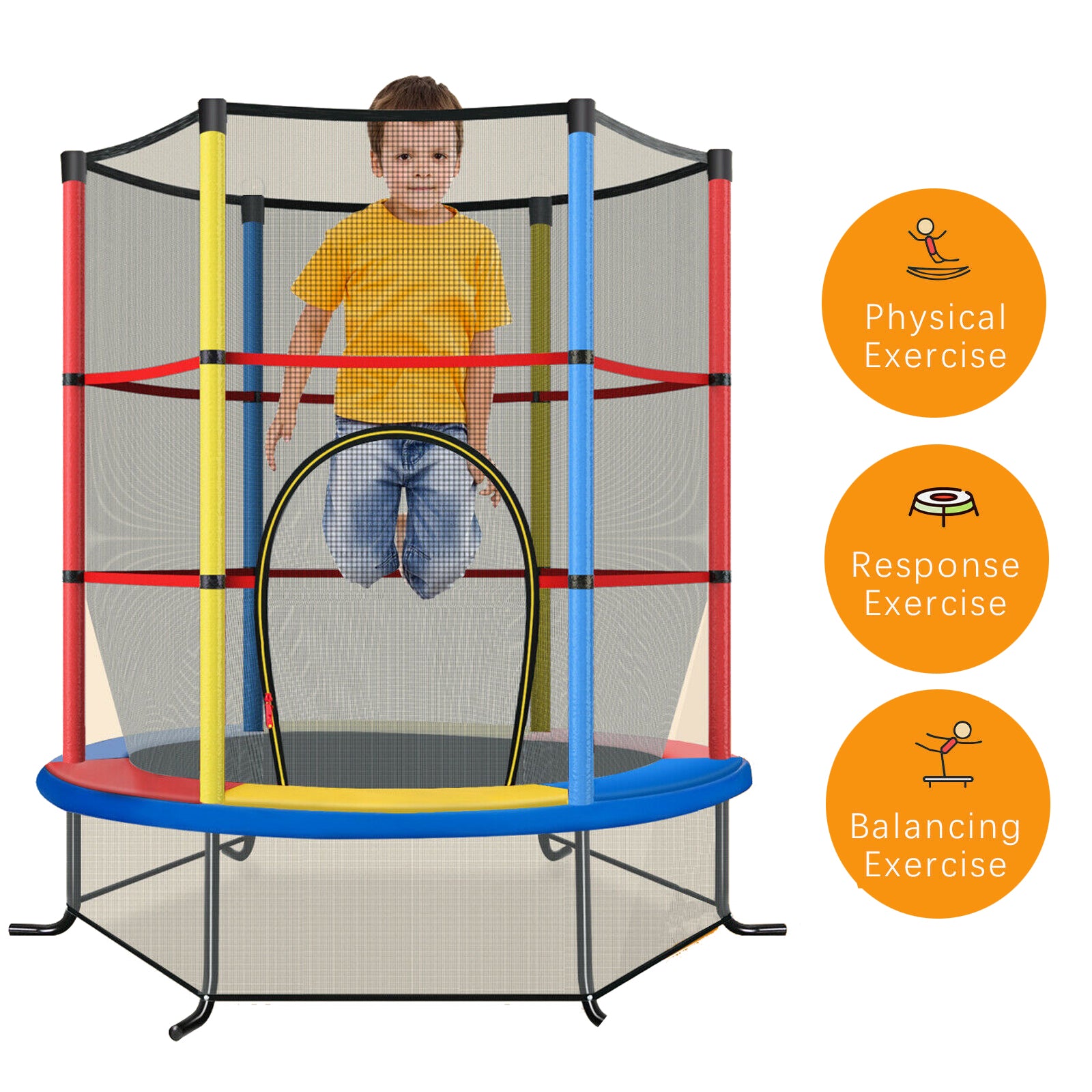 mini trampoline with net