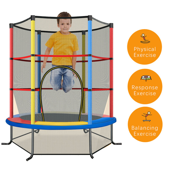 5.5ft Kids Trampoline With Safety Net | Small Trampoline | Indoor or Outdoor Trampoline