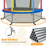 Anti-tip base thanks to splayed legs on this safety packed small trampoline