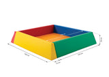 X-Large Montessori Ball Pit Soft Play Set | Boldbassin med indvendig gulvmåtte | 158 x 158 x 30 cm | Primære farver | 3m+ Mat