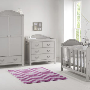 Eco-Conscious 3 Piece Baby Nursery Furniture Set | Whisper Grey | Versailles Collection