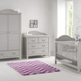 Our Versailles nursery room set with 3-in-1 cot bed, matching dresser and double wardrobe is timeless for your nursery