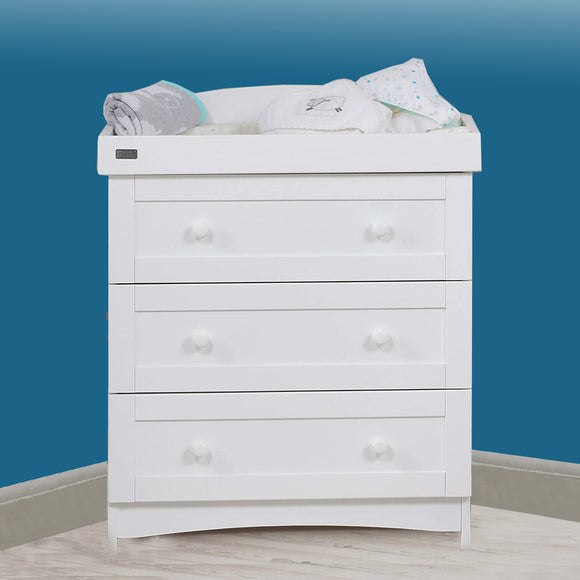 The changing top on our changing unit is removable once the time for nappies is over, making it a practical and long-lasting.