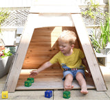 Teatro infantil e tenda infantil em madeira de abeto ecologicamente correta, ideal para ambientes internos e externos