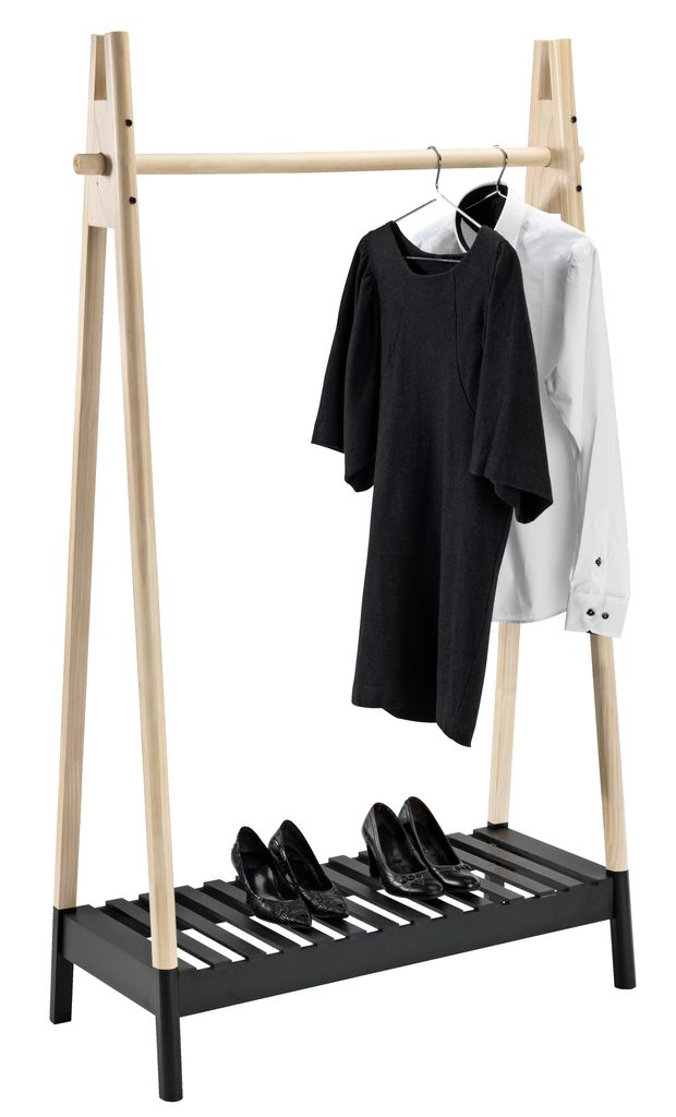 Black and wood clothes rail online