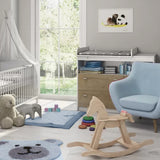 Ecobewuste Sonoma eikenhouten babyverschoontafel | opbergzakken | kast & 2 lades | afneembare bovenkant | witte eik