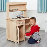 This kids mud kitchen or toy kitchen for children aged 3 years and up is perfect for indoors and outdoors.