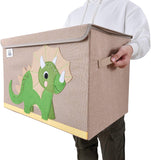 Πτυσσόμενο Παιδικό κουτί παιχνιδιών Montessori με αναδιπλούμενο καπάκι | Στιβαρός καμβάς | 10 Σχέδια Ζώων | 3D Απλικέ