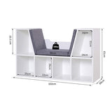 Kids Reading Nook cum toy storage or bookcase 102cm wide x 61cm high x 30cm deep in white FSC MDF