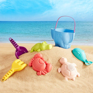7 stykker ikke-giftigt supersikkert store stykker sand- og vandbadelegetøj | Legetøj til sandgrav | 18m+