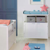 2-teiliges Beistellbett für Kinderzimmer | Passende Wickelkommode mit Schubladen und Stauraum | Weiß
