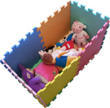 Sammenlåsende Montessori tykt skum legegulvmåtter | Stiksavsmåtter til babykravlegårde og legerum | Multi farver