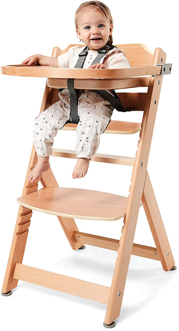 Grow-with-Me 3-in-1 Adjustable Height Eco Wooden High Chair with Tray | Natural | 6m - 10 years