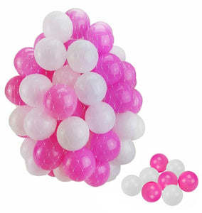 Balls for Ball Pits and Playpens | Plastic Lightweight Soft Play Balls | Pink & White
