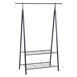 Sleek Powder Coated Dressing up Rail with Shoe Rack | Charcoal Grey | 1.47m High