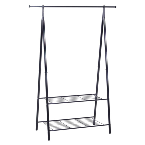 Sleek Powder Coated Dressing up Rail with Shoe Rack | Charcoal Grey | 1.47m High