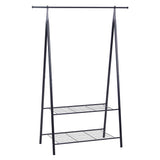 Sleek Powder Coated Dressing up Rail with Shoe Rack | Charcoal Grey | 1.47m High