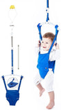 Asiento columpio seguro para puerta de bebé con soporte para la columna vertebral | Azul | 6-24 meses