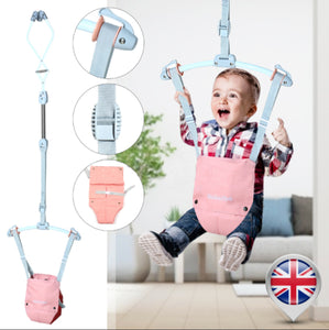 Spine-Supporting Secure Baby Door Bouncer Swing Seat | Blue | 6-24 months