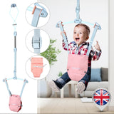 Spine-Supporting Secure Baby Door Bouncer Swing Seat | Blue or Pink | 6-12 months