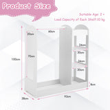 3-in-1 Montessori Dress Up Rail | 4 Shelves with Mirror and Storage | White | 1m High