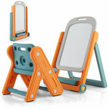 Montessori platsbesparande hopfällbar höjdjusterbar staffli & ergonomisk stol | 3-7 år