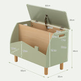 Childrens 3-in-1 Montessori Toy Box | Bench Seat | Book Shelf  | Pistachio Green