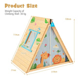 2-in-1 Children's Montessori Fir Wood Climbing Frame | Climbing Wall and Den Hideaway | Ages 3-8 