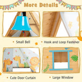 2-in-1 Kids Montessori Fir Wood Climbing Frame | Climbing Wall and Den Hideaway | 3-8 Years