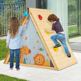 2-in-1 Children's Montessori Fir Wood Climbing Frame | Climbing Wall and Den Hideaway | 3-8 Years