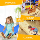 Arco de escalada, mecedora, tobogán y escalador Pikler de madera ecológica para niños 4 en 1 | Madera ecológica