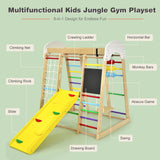 Children's 8-in-1 Eco Wood Montessori Climbing Gym with Swing | Slide | Climbing Wall | Monkey Bars | 3 Years+