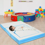 Montessori 4-in-1 Soft Play Equipment | 8 Piece Foam Play Set | Sofa, Bed & Table | Blue | 12m+