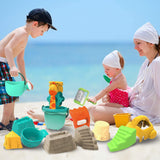 مجموعة دلو كبيرة ومجرفة مكونة من 21 قطعة | اللعب بالرمل والماء | ألعاب أطفال خارجية لحفرة الرمال 