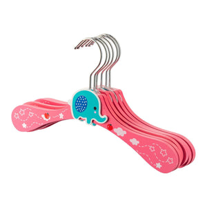 Houten kinderhangers | Peuterhangers | Schattige olifant | Pak van 10 | Roze