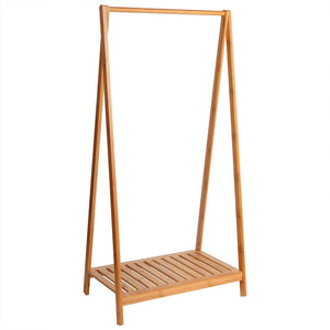 Eco 100% Bamboo Wood |  Freestanding Dressing Rail with Shelf  | Natural | 1.2m High